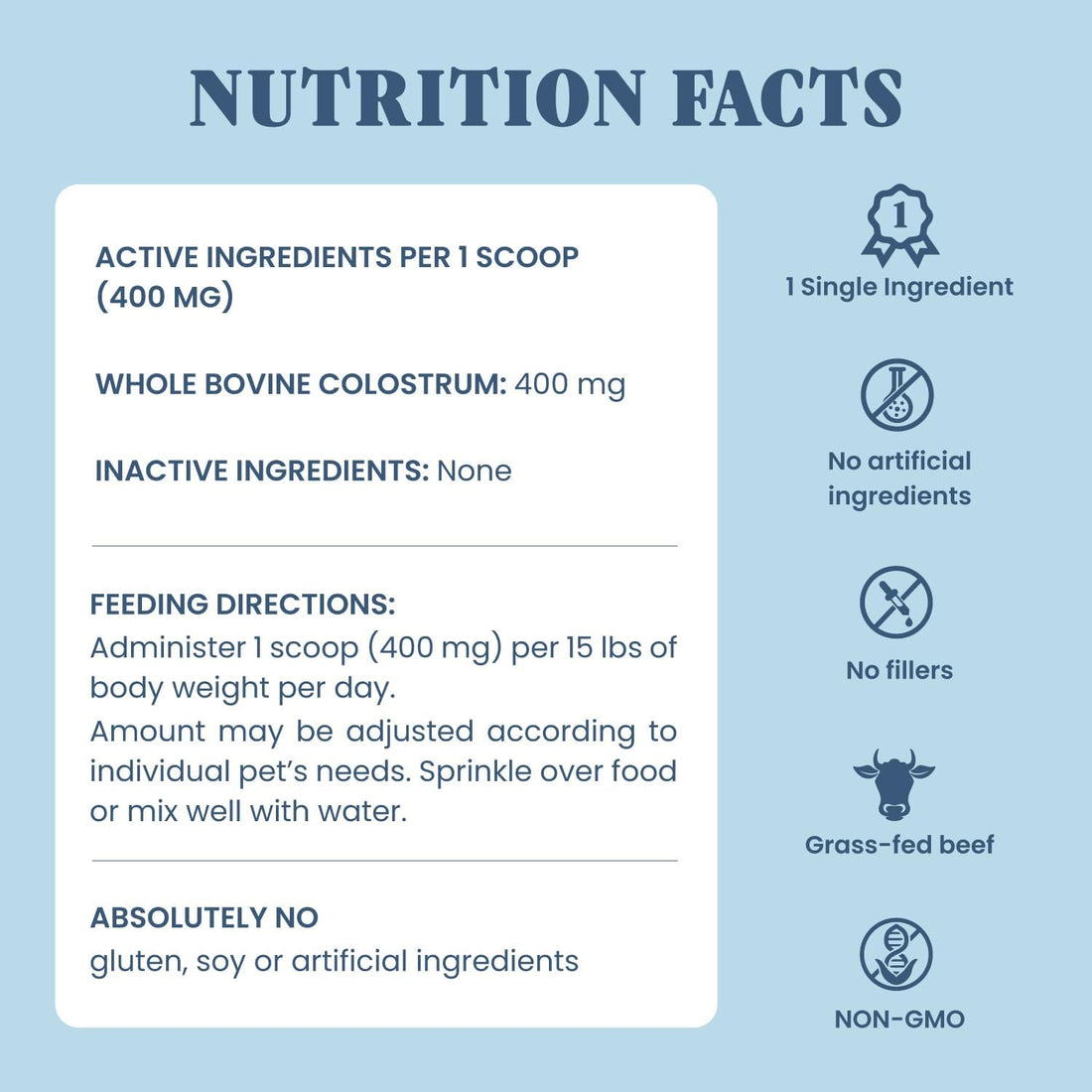 Bovine Colostrum for Dogs and Cats – Grass Fed Colostrum Powder