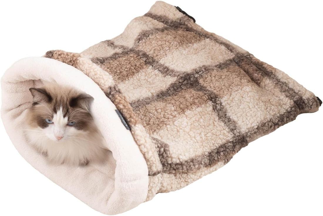 Cat Cave Sleeping Bag,Warming Pad Sack Burrowing Cozy Soft