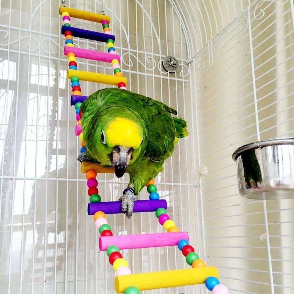 Litewoo Wood Bird Ladder Bridge, Climbing Parrot Swing for Cage