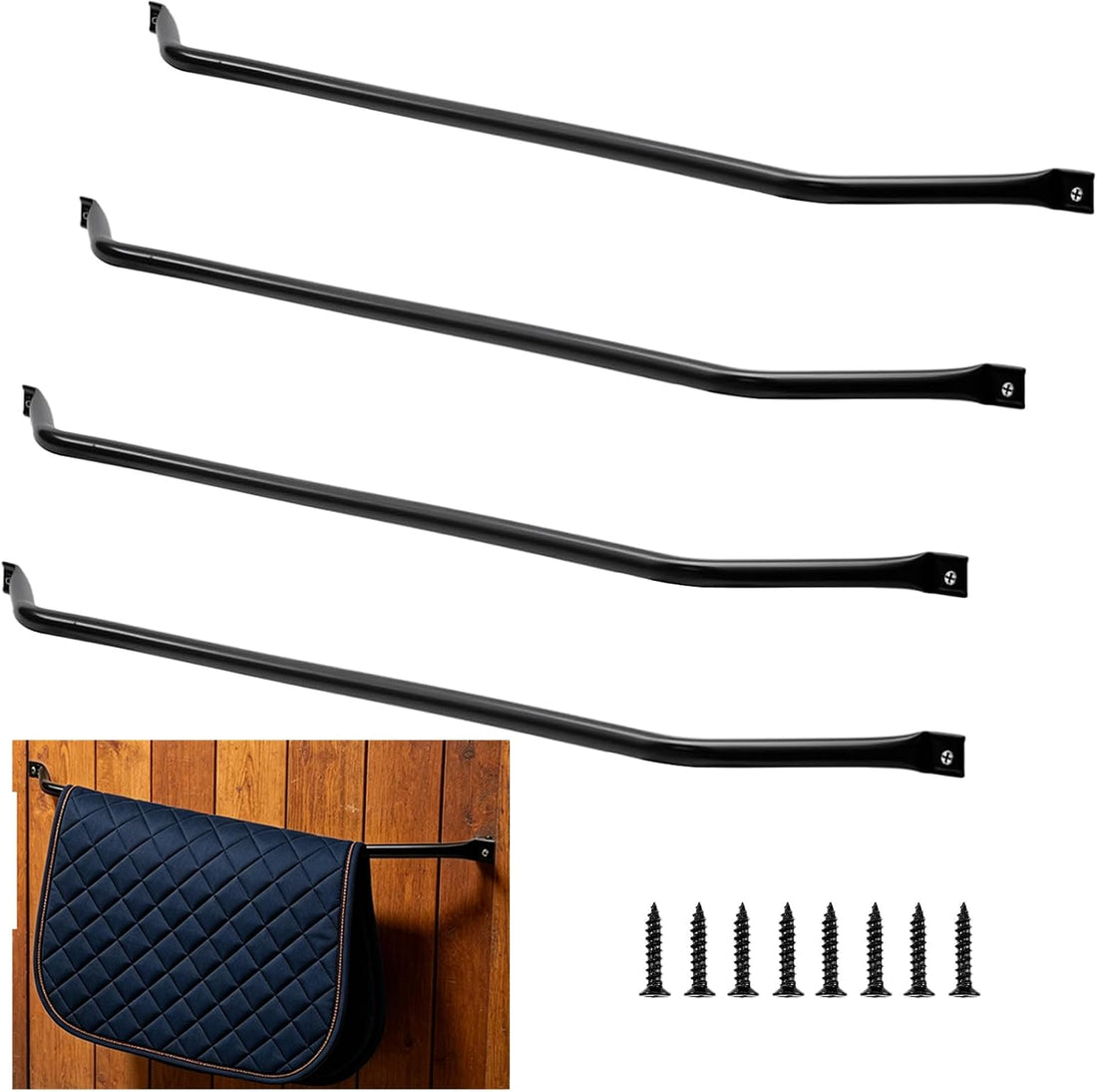 2Pcs Blanket Rack Wall Mounted Removable Horse Blanket Bar, 34 Inch
