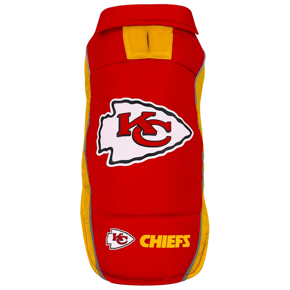 Pets First Kansas City Chiefs Puffer Vest, Small, Waterproof Dog Coat