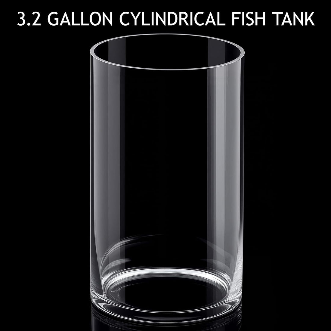 Maxdot 3.2 Gallon Cylindrical Glass Fish Tank, 360° Aquarium for Betta