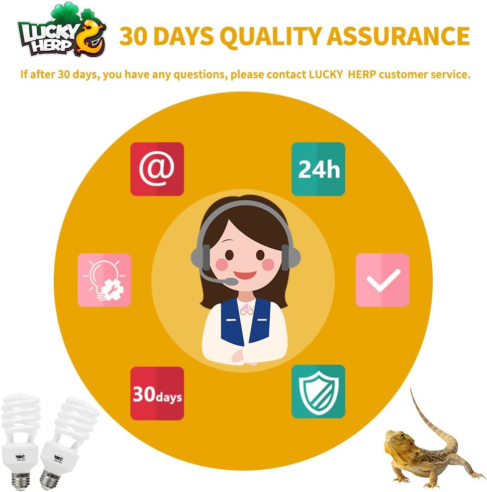 LUCKY HERP Desert UVA UVB Reptile Light Bulb 10.0 26W Compact