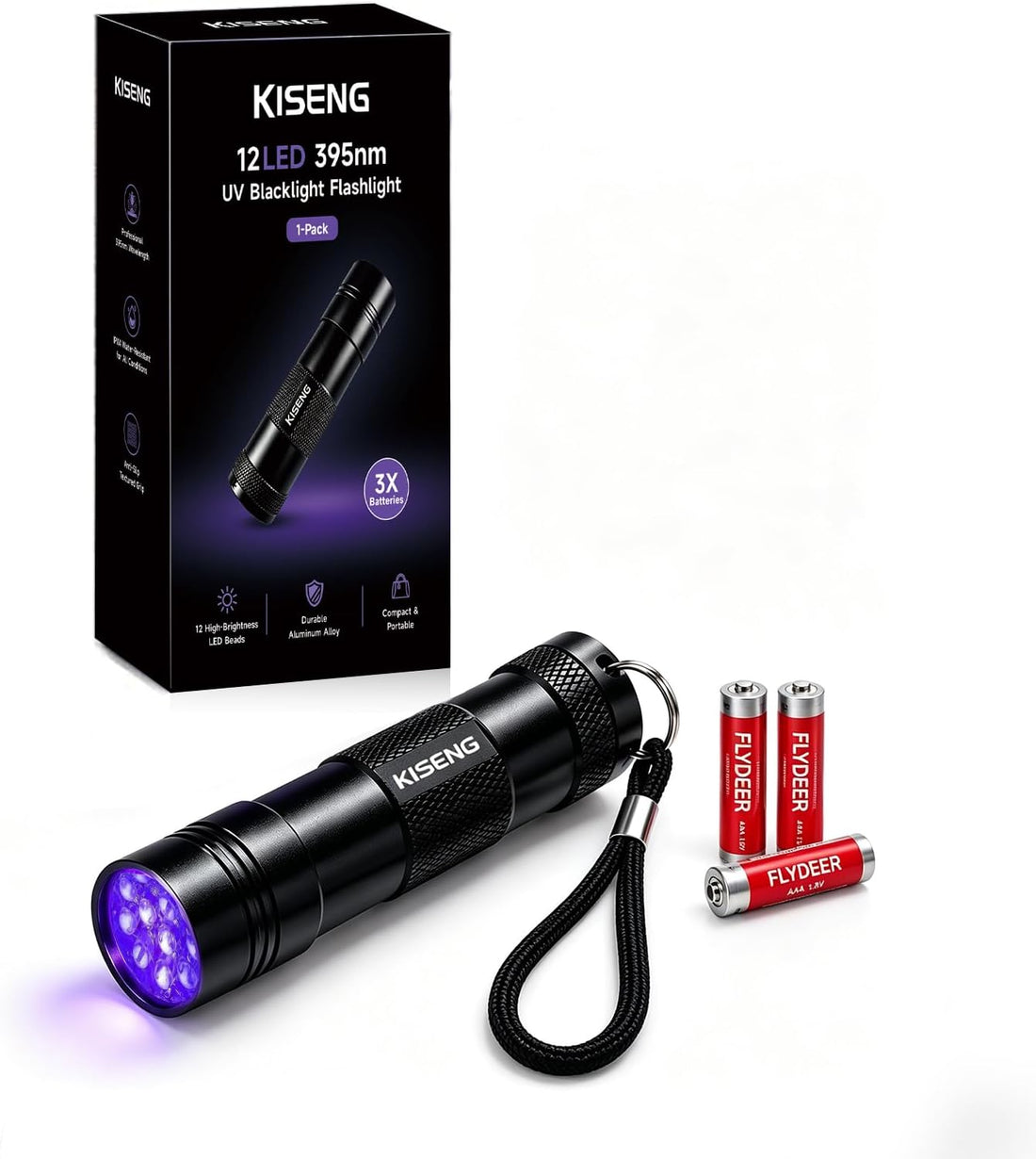 UV Light Blacklight Flashlight:12 LED Black Light Finds Hidden Pet
