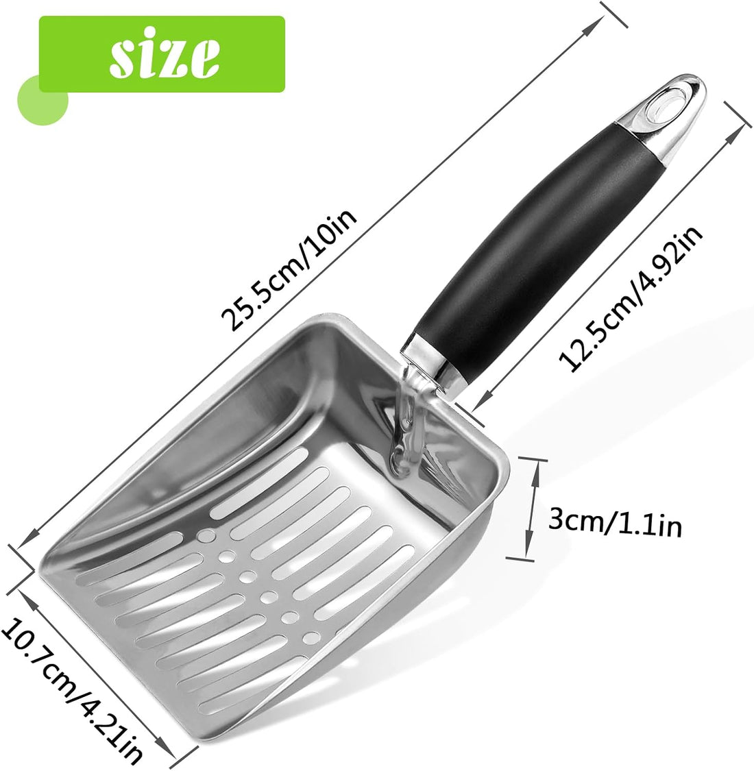 Apidgrowth Cat Litter Scoop - Stainless Steel Metal Cat Litter