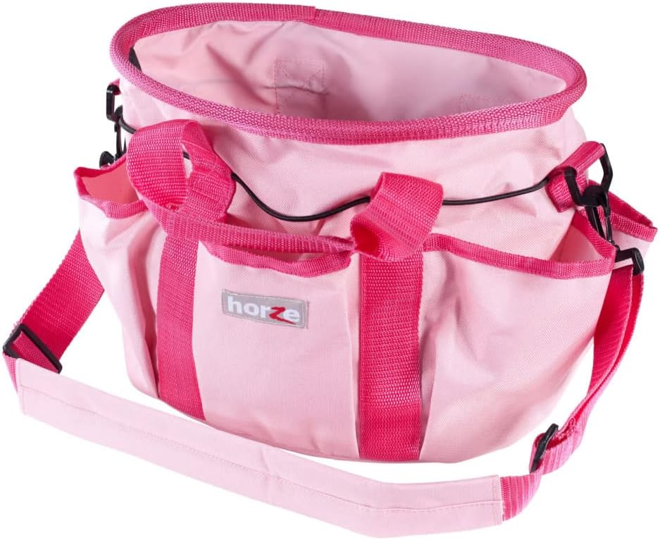 HORZE Horse Grooming Bag, 6 Outer Pockets, Adjustable Shoulder Strap