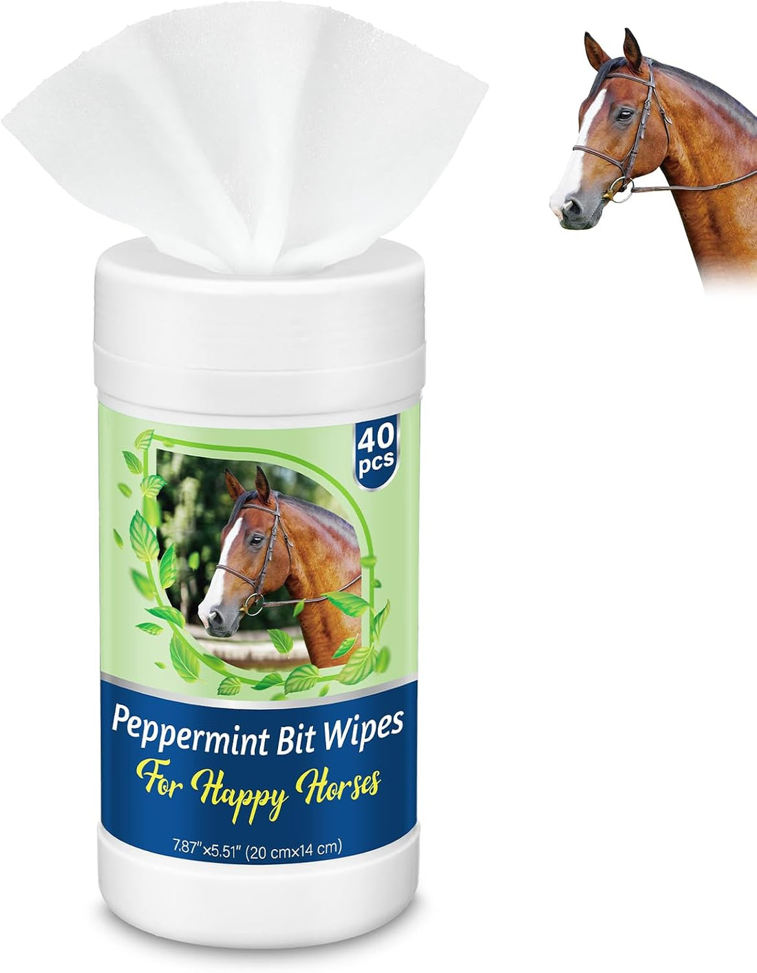 Threlaco 3 Pack Horse Bit Wipes, Peppermint Horse Bit Cleaners