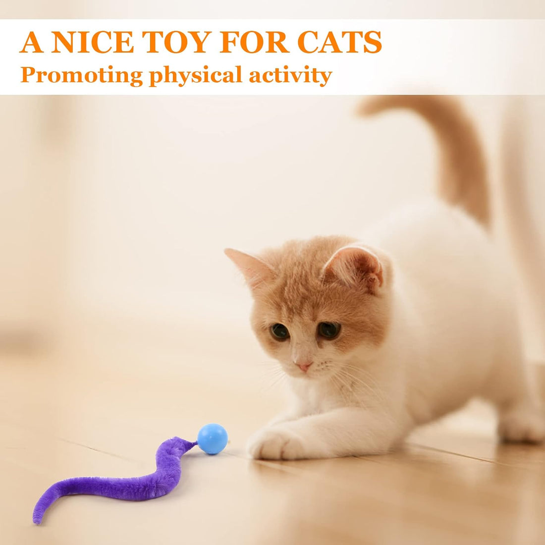 SHENGSEN Bouncy Ball with Tail Cat Toys-5 Packs