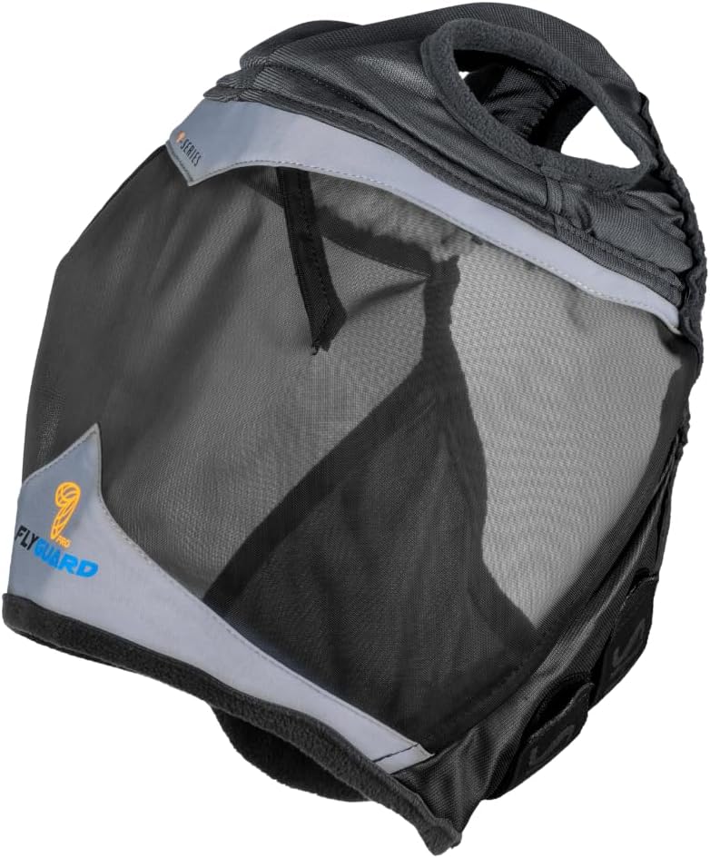 Shires FlyGuard Pro Fine Mesh Fly Mask with UV Protection Navy/Ear