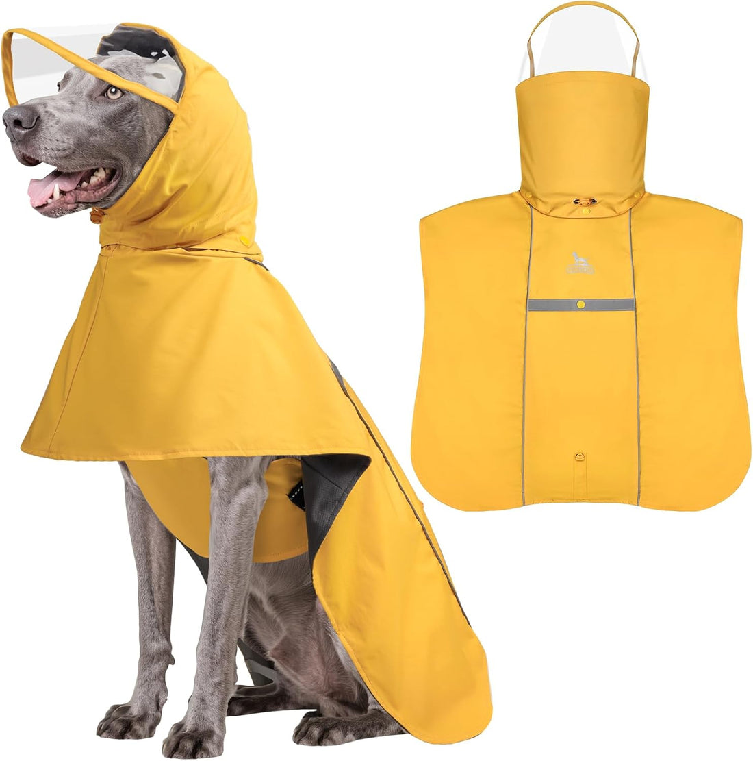 WINGOIN Dog Raincoat, Waterproof Dog Rain Jacket with Removable Hood
