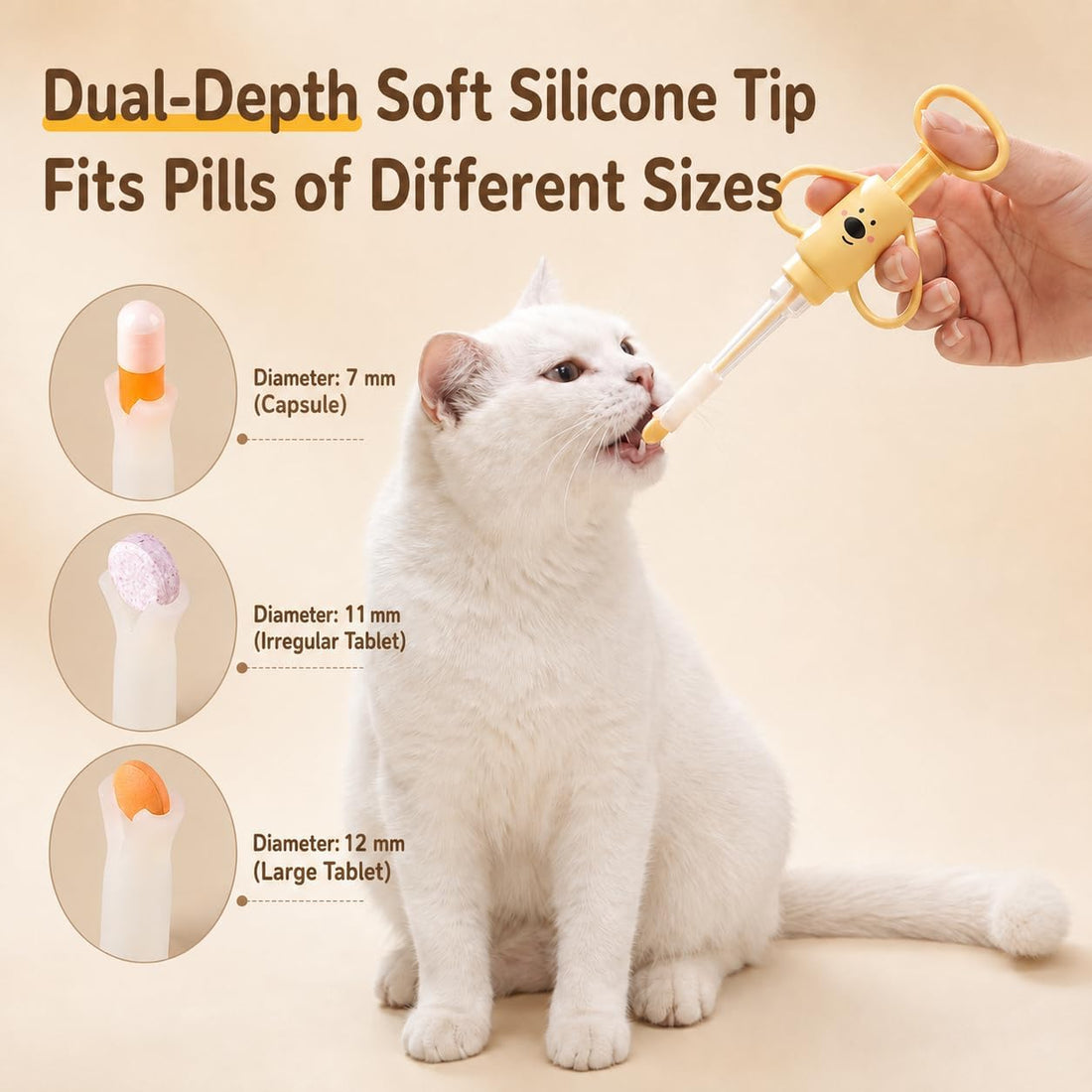 Pet Pill Shooter for Dogs Cats Pet Feeding Kit with2 Replaceable Soft