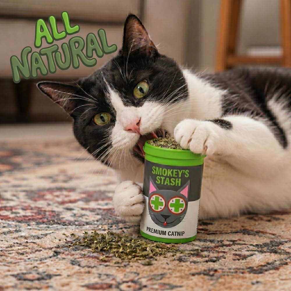 Smokey's Stash Catnip for Cats, 3 Resealable Pop Top Cans