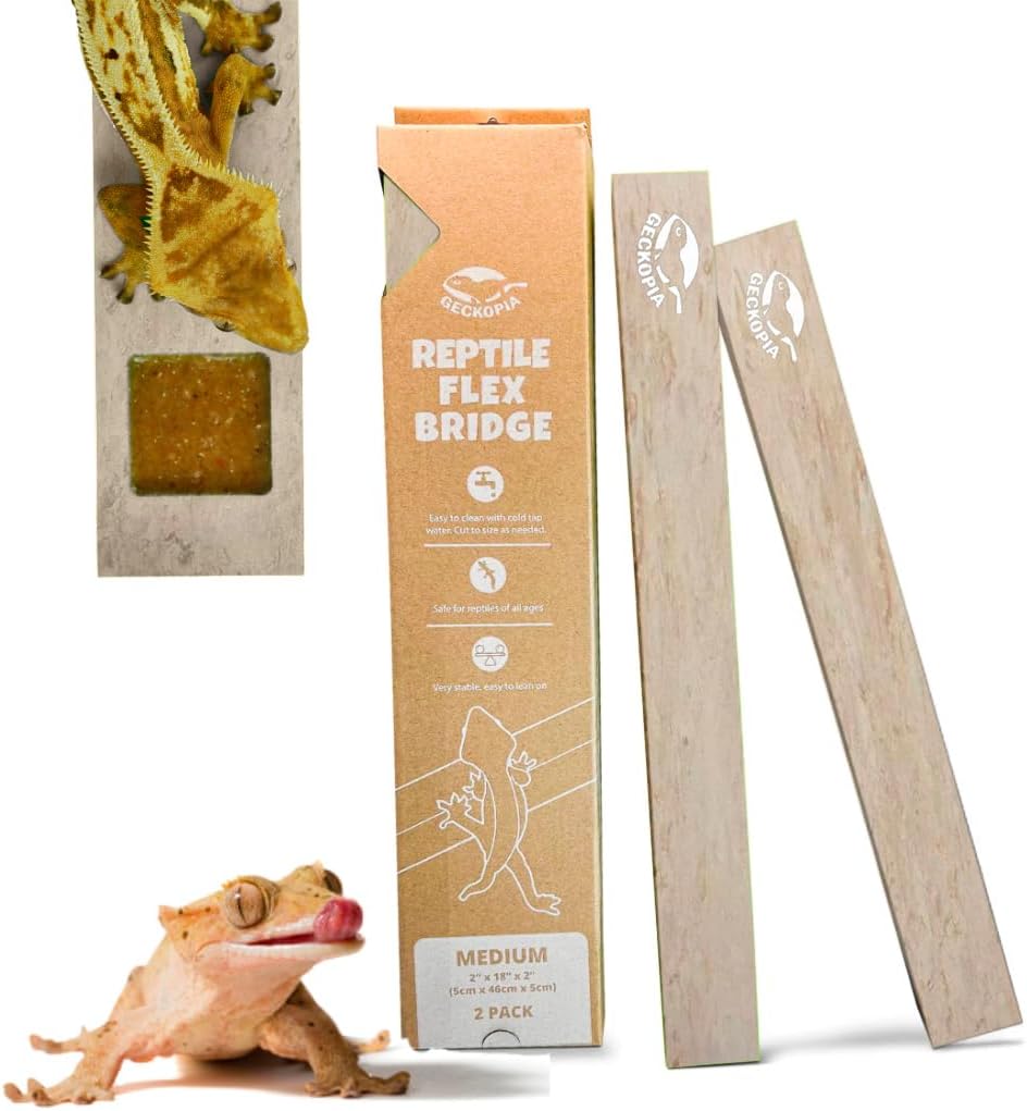GECKOPIA Reptile Flex Bridge Large (Plain Wood, 18 Inch Long)