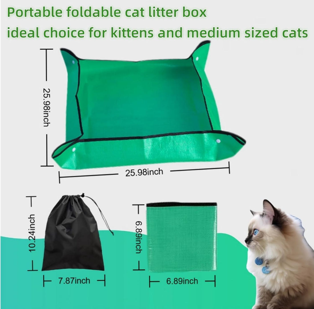 Portable Litter Box for Cats, 3-Pack, Expands to 25 Inches
