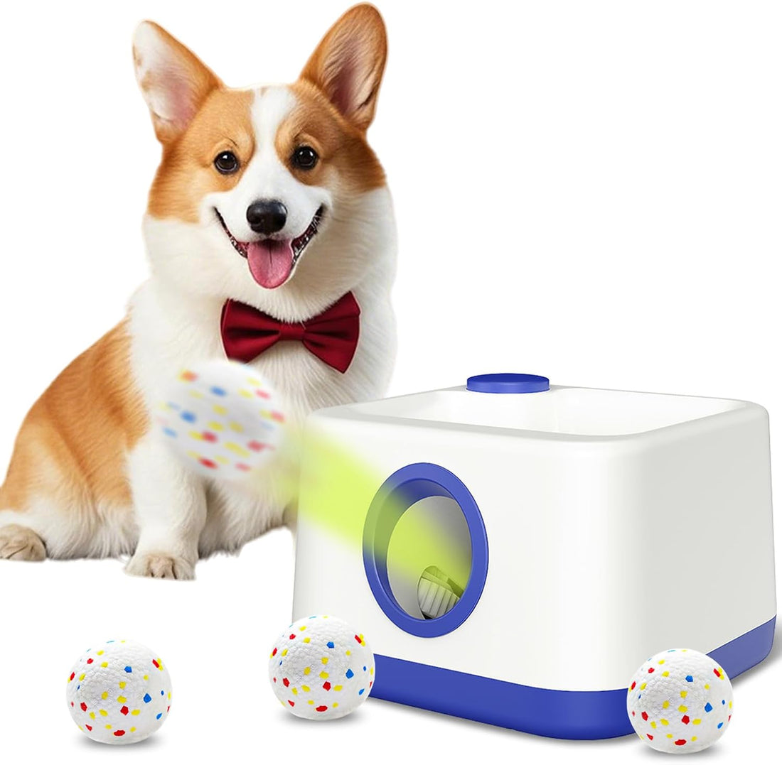 Automatic Dog Ball Launcher, Dual Auto-Manual Modes with Dog Barking