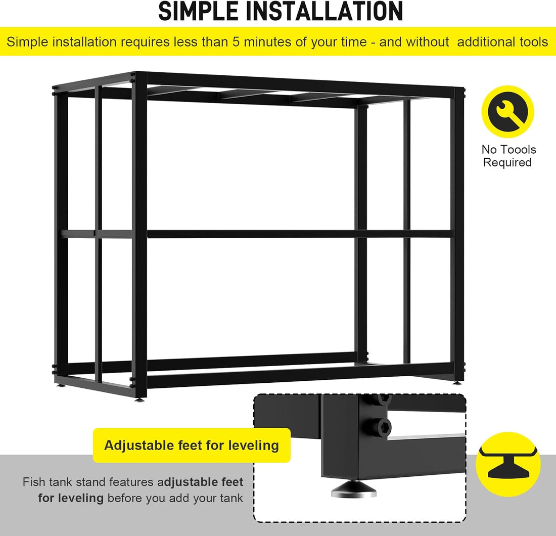 Likeem Fish Tank Stand Metal Aquarium Stand 40 Gallon Aquarium Turtle