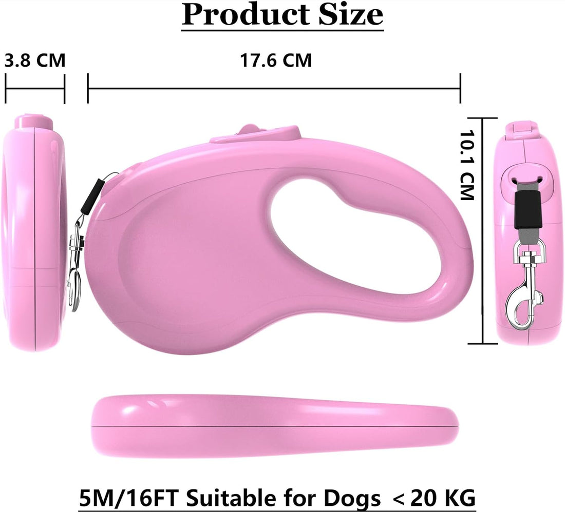 Retractable Dog Leash for Small Medium Dogs, 16Ft/5M