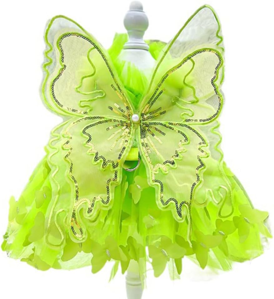 Rainbow Butterfly Dog Dresses for Small Dog Girl Puppy Lace Tutu