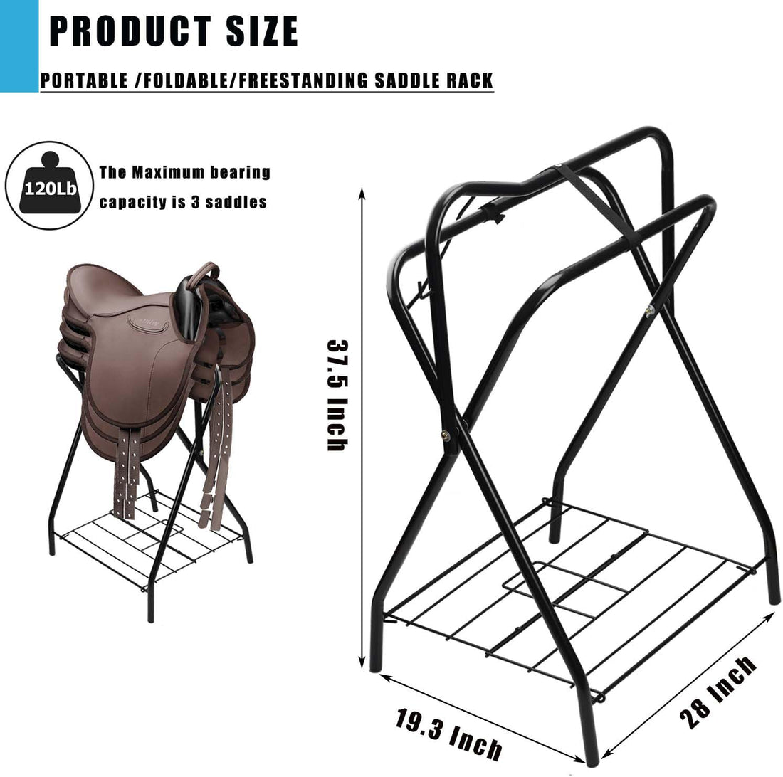 Saddle Rack Portable Folding Horse Saddle Stand for English
