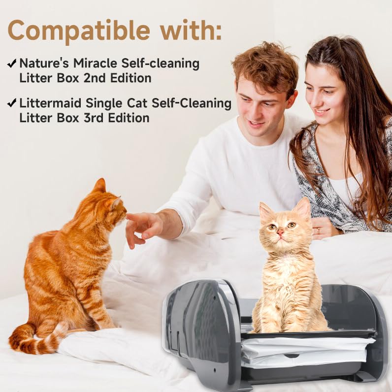 40 Litter Box Liners with a Permanent Waste Receptacle Compatible