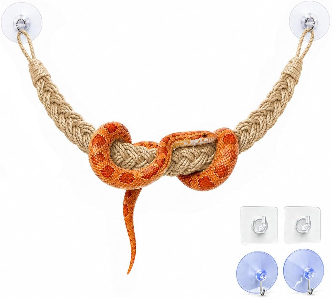 Ball Python Tank Accessories Snake Climbing Rope with Suction Cups