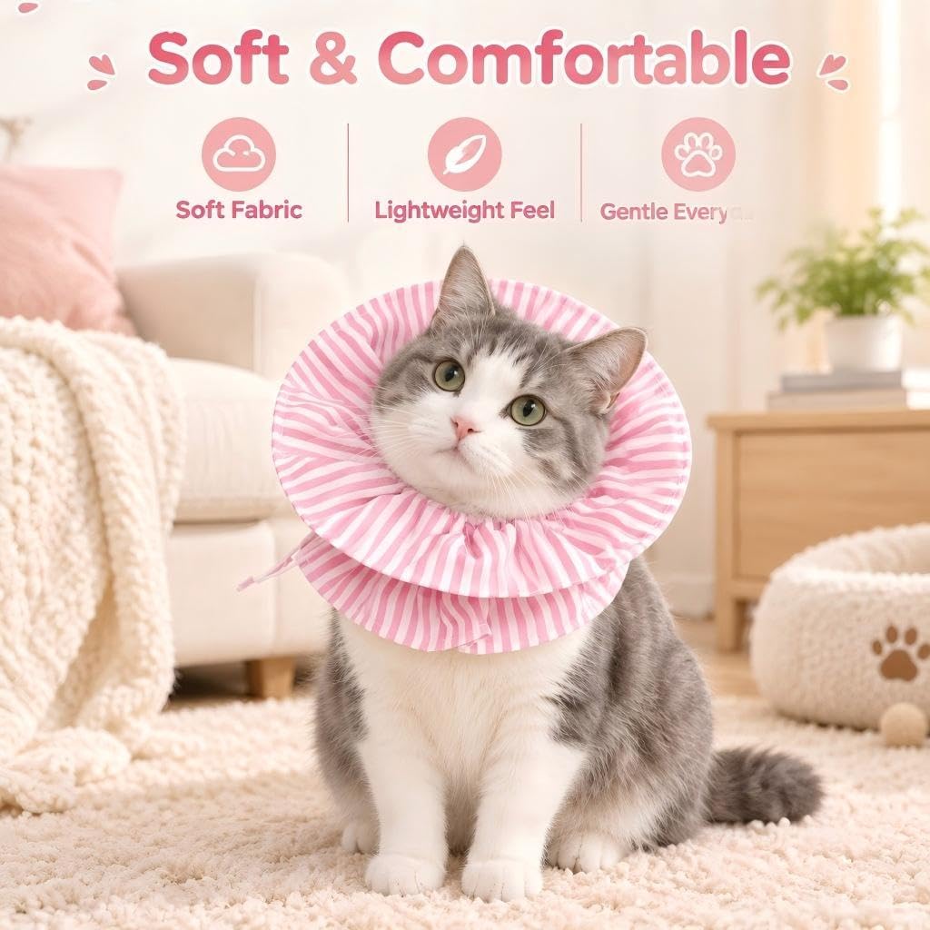 Cat Cone Collar, Soft Recovery Collar Adjustable Surgery Cone