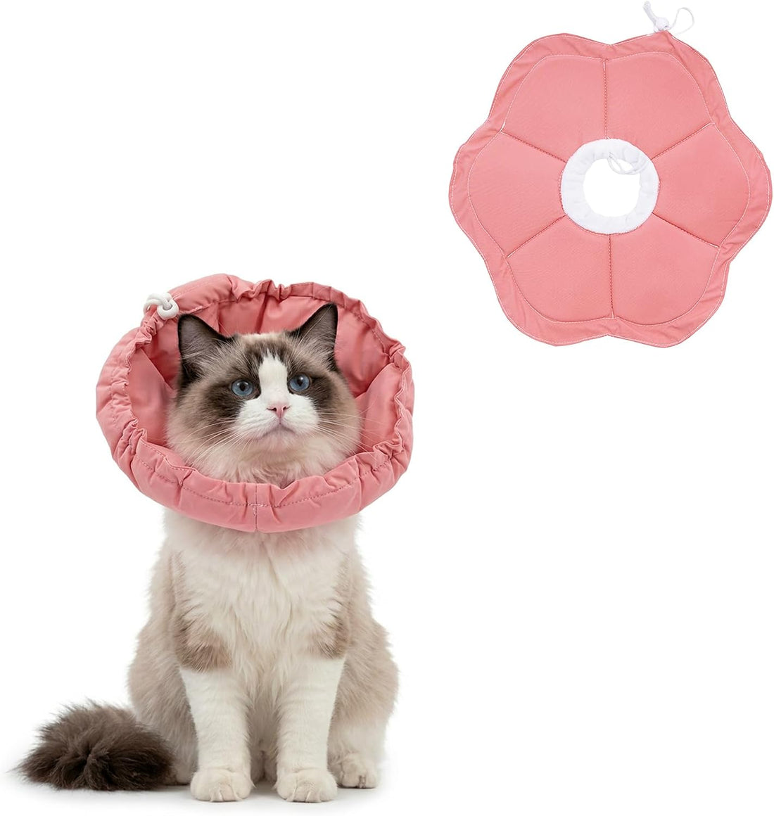 Tensho Flower Soft Cone for Cats, Purple Adjustable Elizabethan Collar