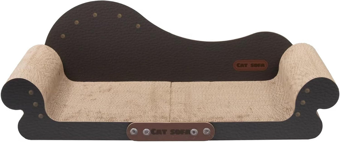 MeowHaus Modern Cat Scratcher Sofa, Cardboard Lounger