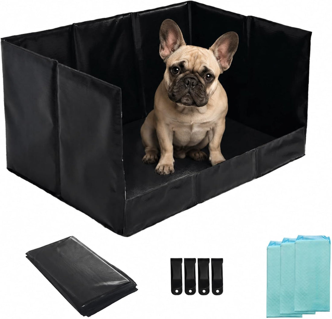 Dog Litter Box, Waterproof Foldable Pee Pad Holder, Dog Potty Tray