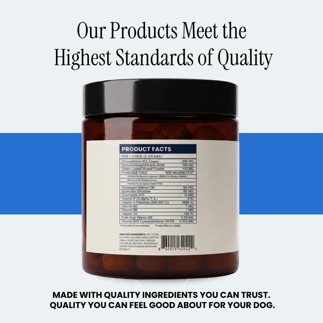 Multivitamin Daily Soft Chew Dog Supplement with Glucosamine