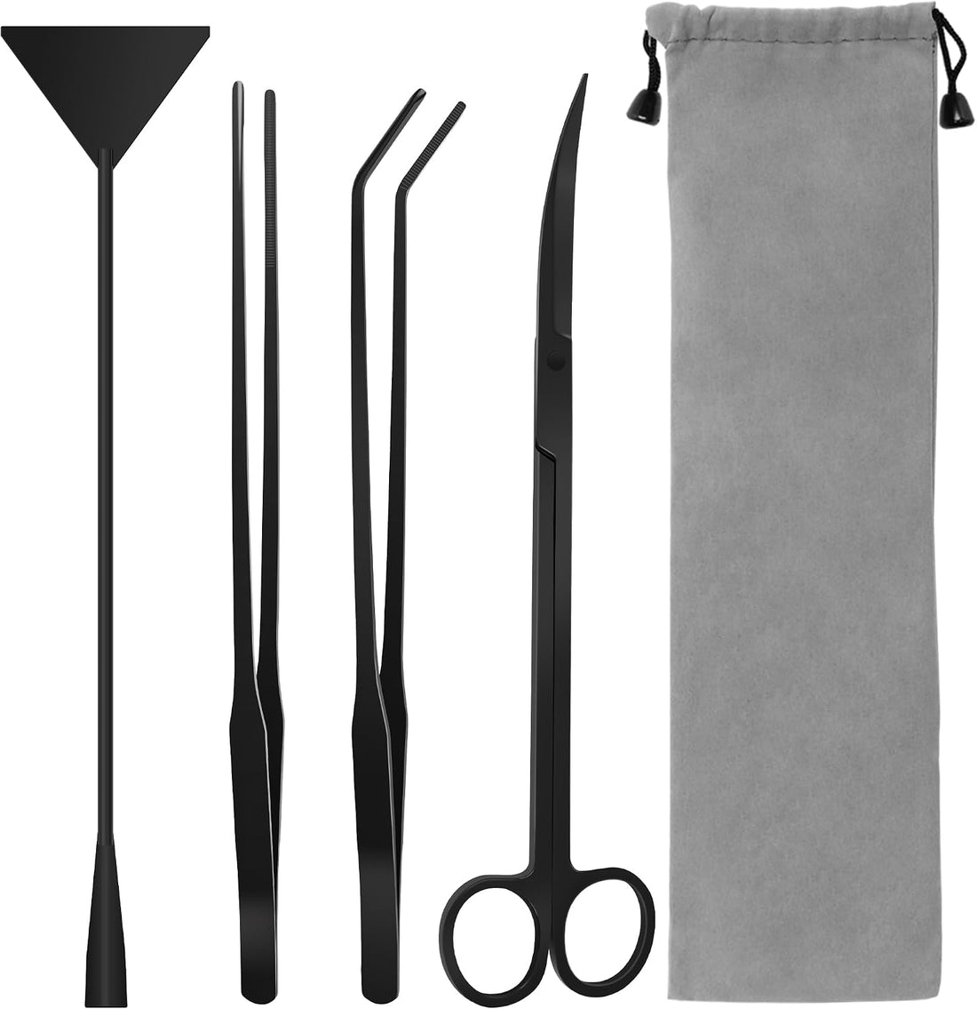Aquarium Aquascape Tools Kit, 4 Pcs Stainless Steel Aquascaping Set