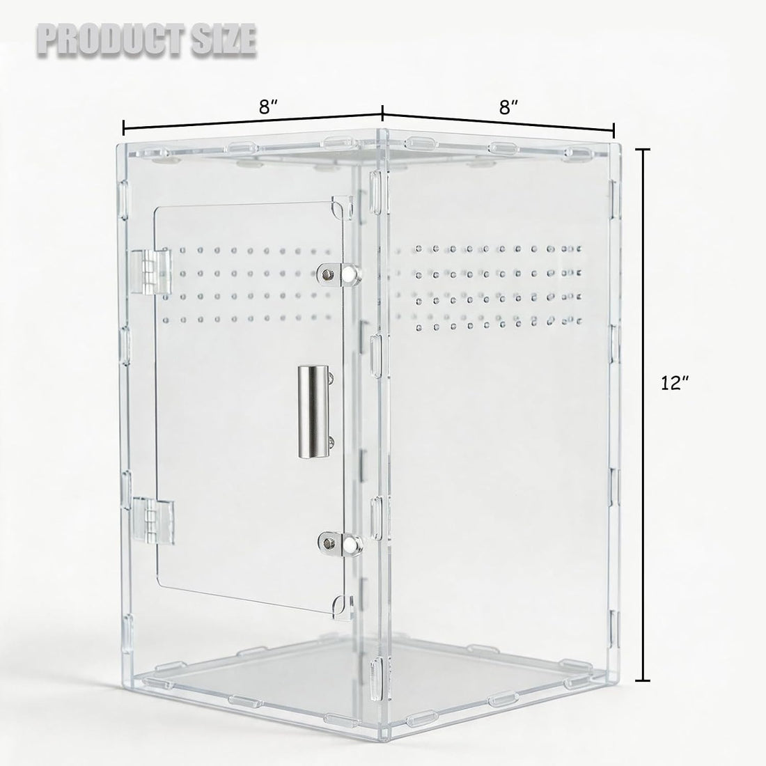 8x8x12 Acrylic Reptile Enclosure - Clear Terrarium Geckos Spiders