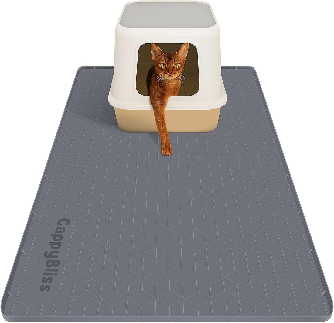 Cat Litter Mat, 34"x22" Waterproof Silicone, Litter Trapping
