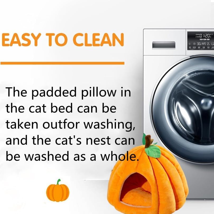 Cat Beds for Indoor Cats,Pumpkin Cat House,Cute Pumpkin Shape Cat
