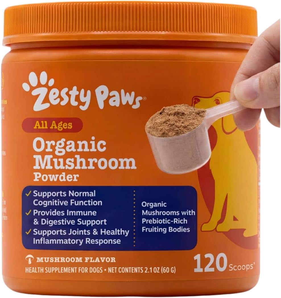 Zesty Paws Turkey Tail Mushroom for Dogs - Organic Mushroom Powder 60g