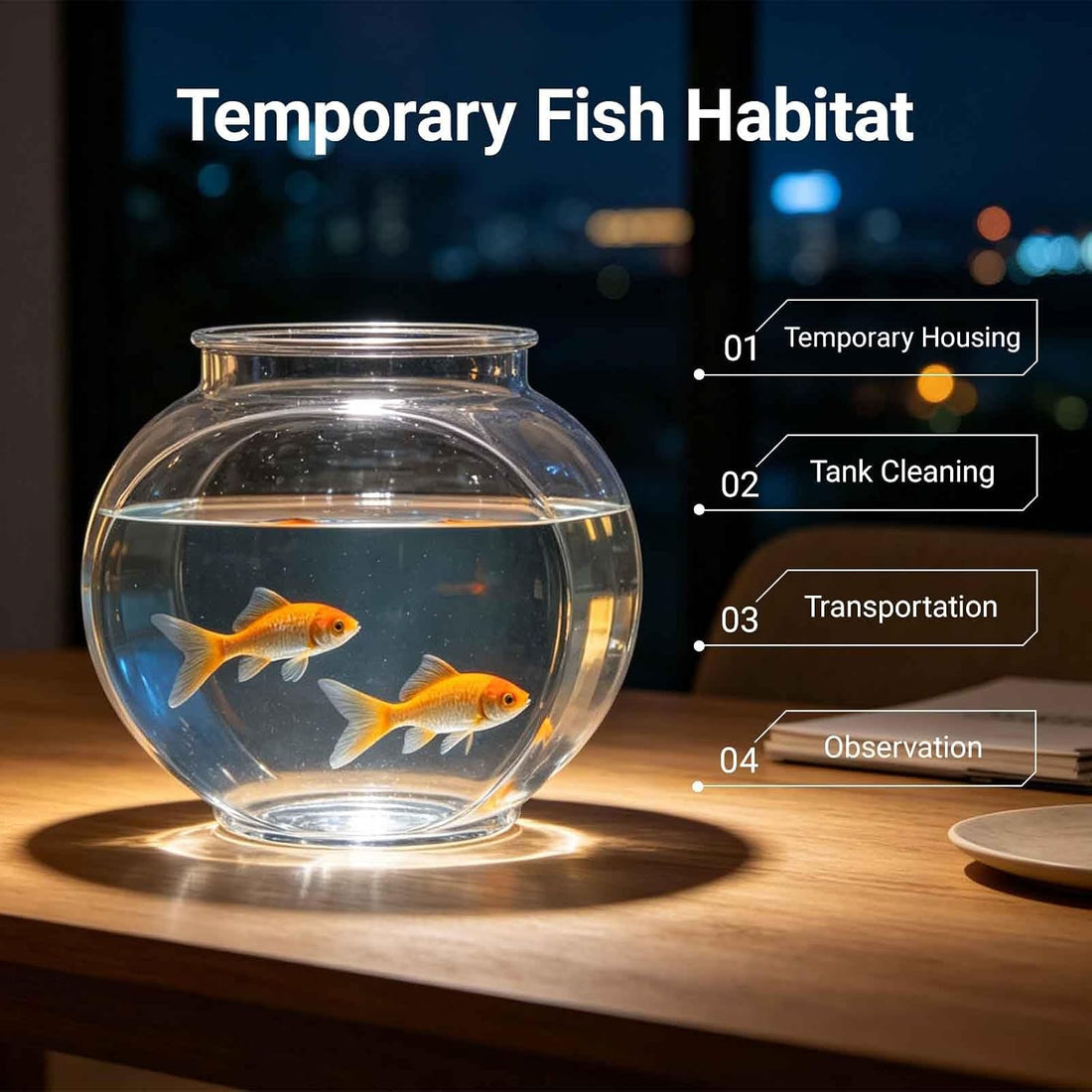Koller Products 1-Gallon Plastic Oval Fish Bowl