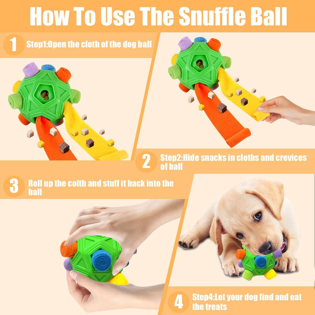 Dog Snuffle Ball-Interactive Puzzle Dog Toys Encourage Natural