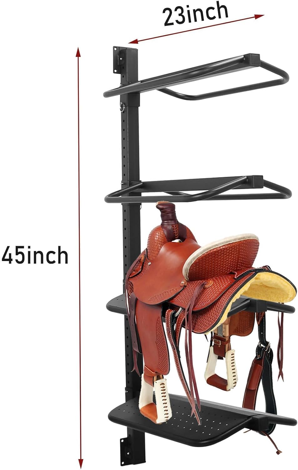 Sidasu Saddle Rack Wall Mount 4 Tier, Heavy Duty Horse Tack Storage
