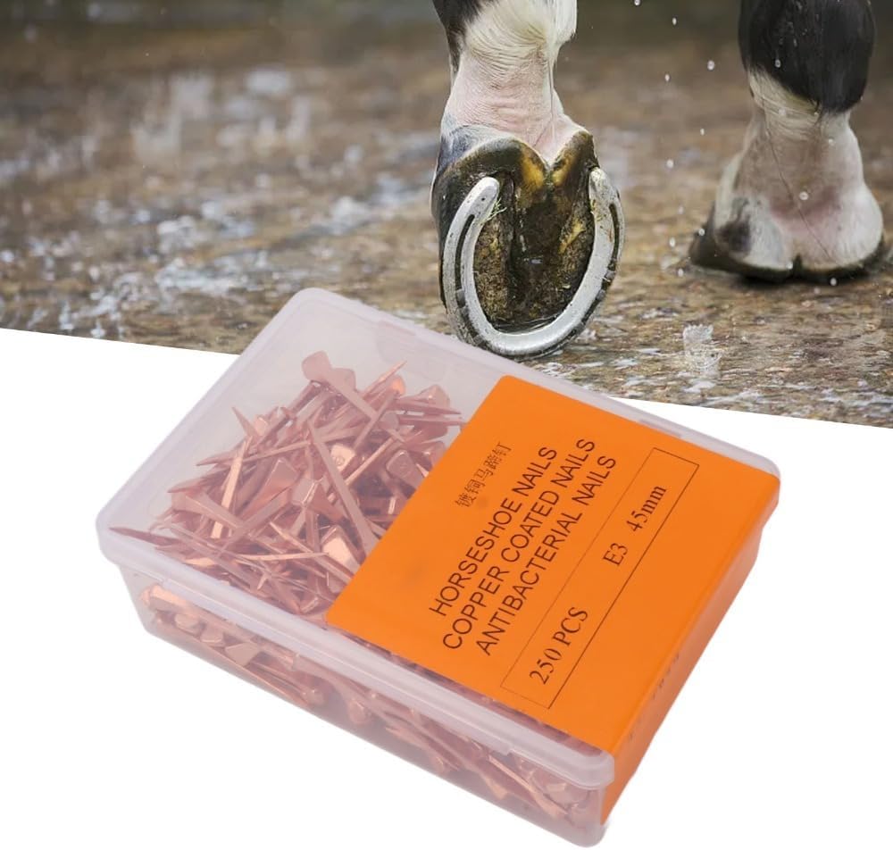 250Pcs Copper Coated Horseshoe Nails E3/E4/E5