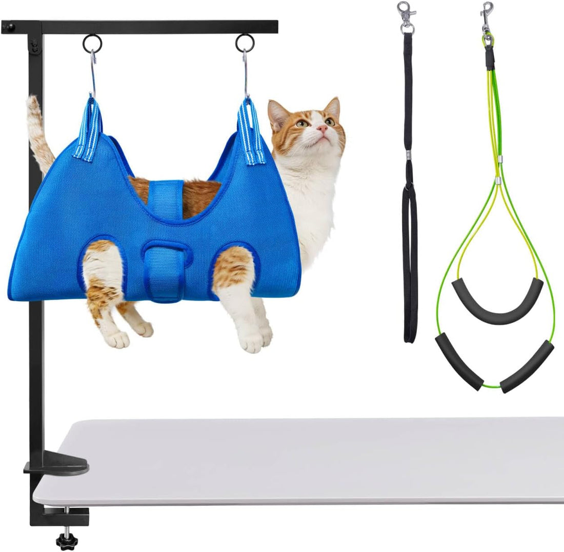 Dog Grooming Arm for Table,with Hammock & Haunch Holder for small dogs