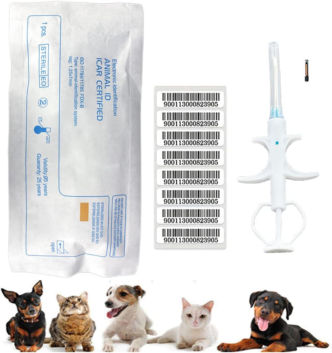 2Packs 2.12x12mm,Universal Pet Microchip Animals Implant Chip