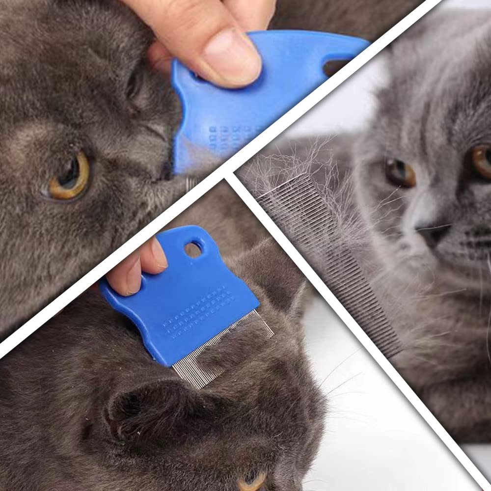 6 Pcs Dog Cat Hair Removal Massaging Combs, Dandruff & Stain Remover