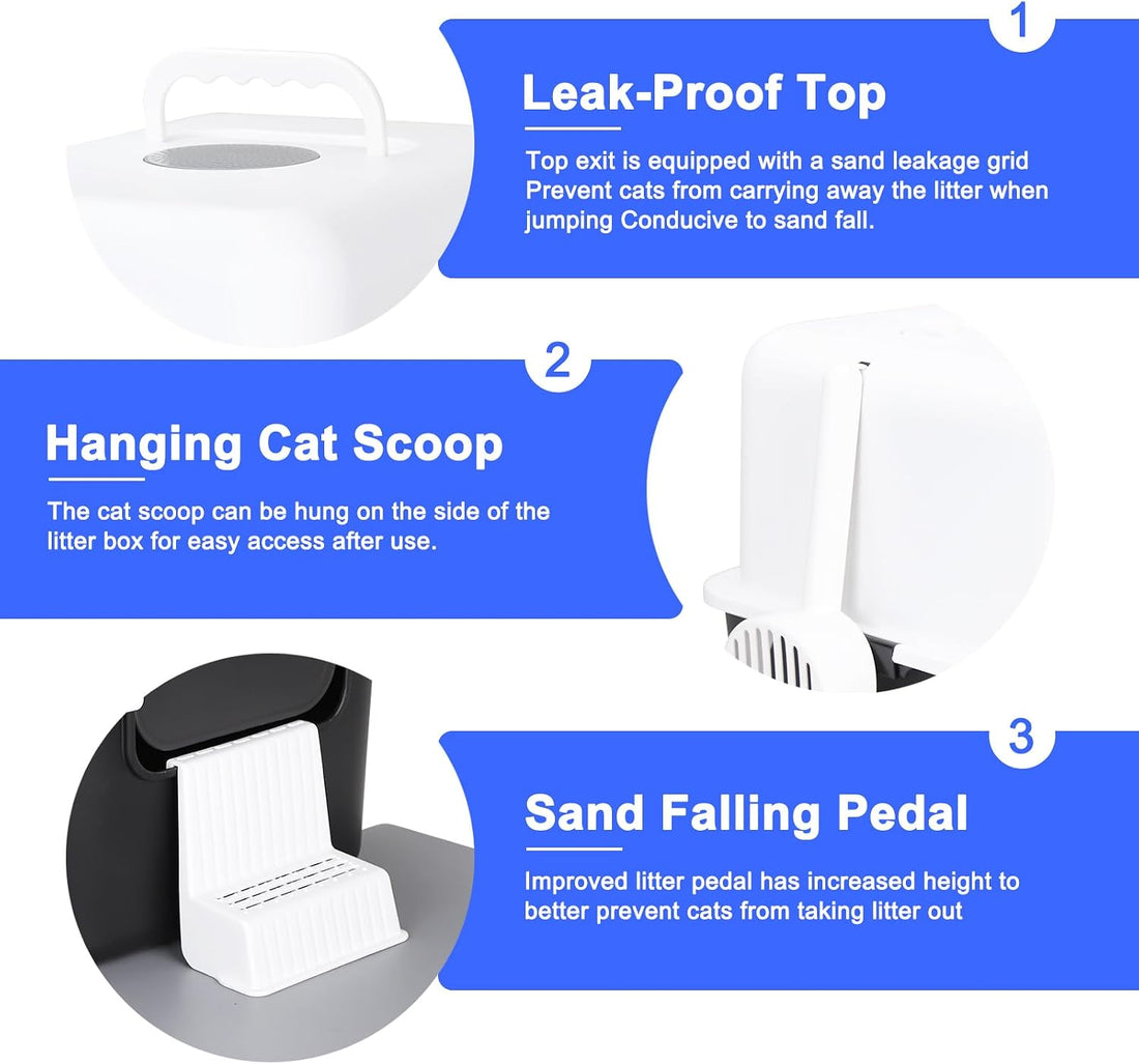 Sfozstra Enclosed Cat Litter Box: Splash Resistant Leak Resistant