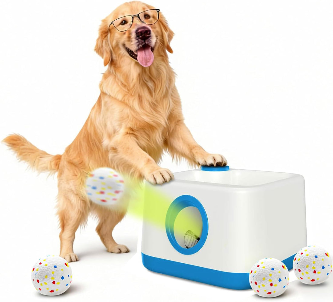 Automatic Dog Ball Launcher, Auto/Manual Paw-Activated Dog Ball
