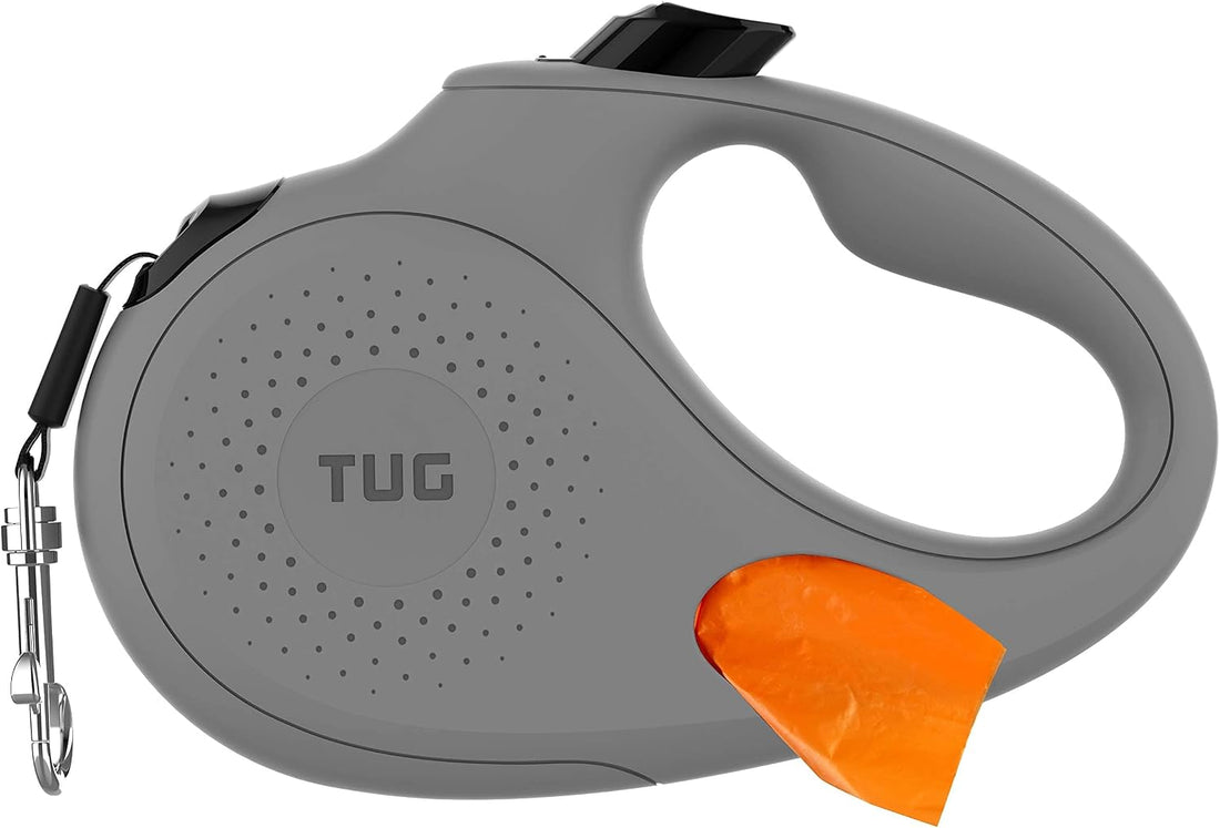 TUG Oval 360° Tangle-Free Retractable Dog Leash with Integrated Waste