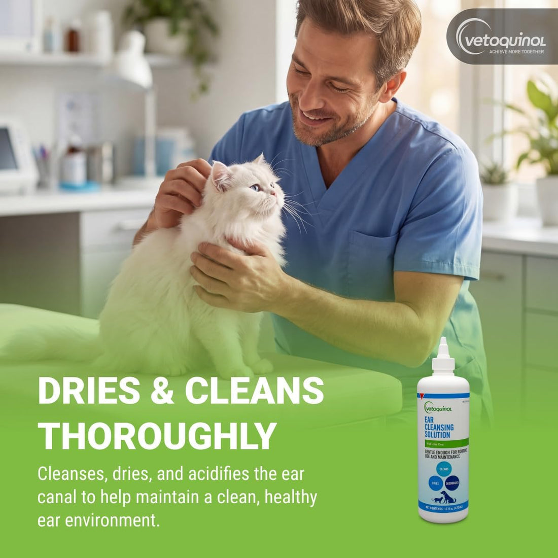 Vetoquinol Ear Cleansing Solution for Dogs and Cats - 16oz