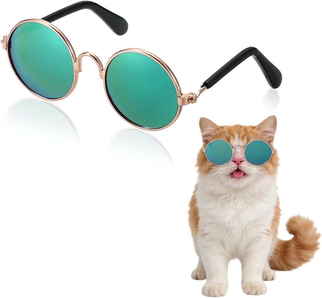Dog Sunglasses, Retro Dog Kittens Glasses Round