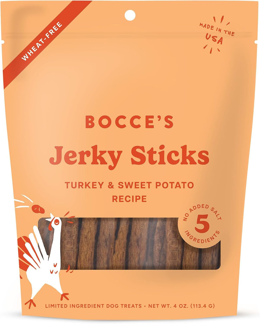 Bocce's Bakery Jerky Stick Dog Treats, Wheat-Free