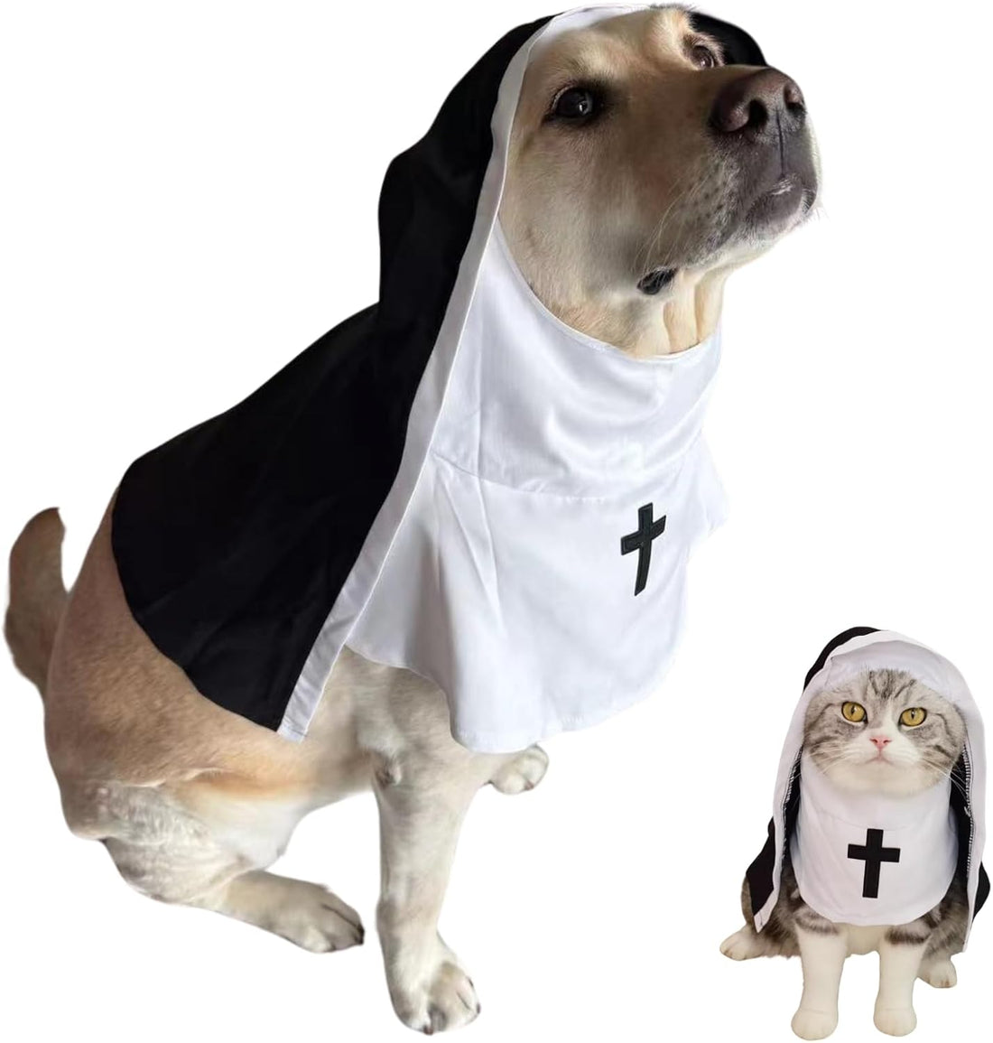 Cat/Dog Nun Costume Pet Clothing, Habit Outfit Halloween