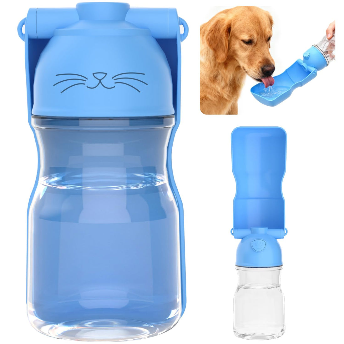Dog Water Bottle, Portable Leak-Proof Water Dispenser with Drinking